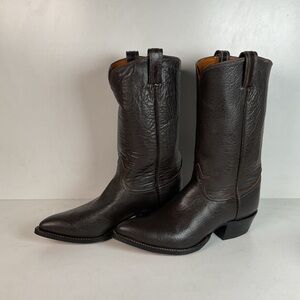 Vintage 1960s Tony Lama Water Buffalo Cowboy Boots 10 E Exotic Gold Label